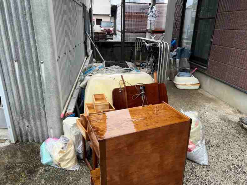 松山市の不用品回収の作業前
